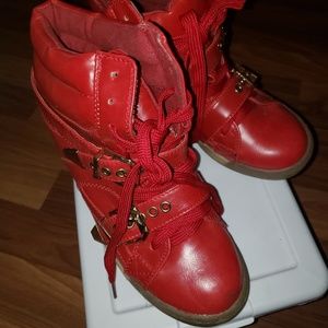 red sneaker heels